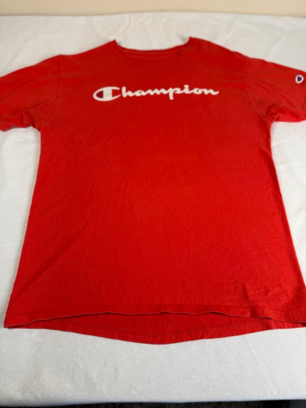 Champion Men's Logo Tee Shirt Size Medium - Dark Orange